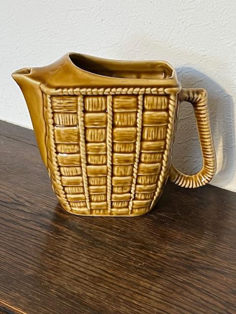 Waterkan Keramiek in geweven riet patroon, Antiek en Kunst, Ophalen