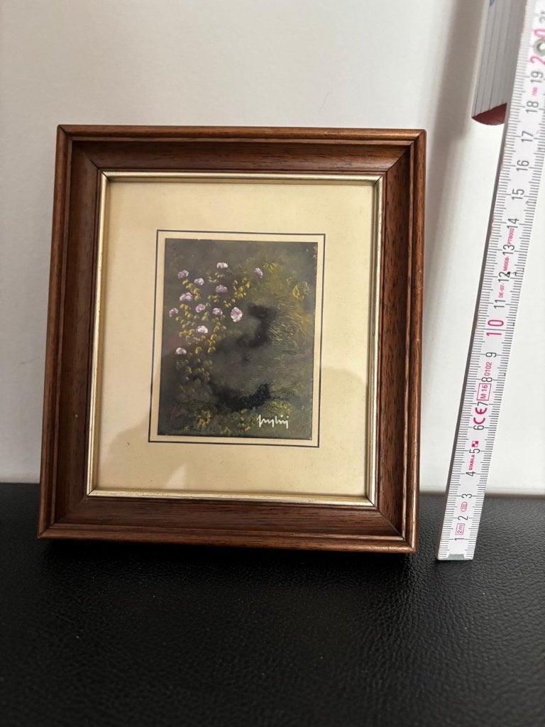 Schilderij, Encadré, Enlèvement, Technique mixte, Fleurs