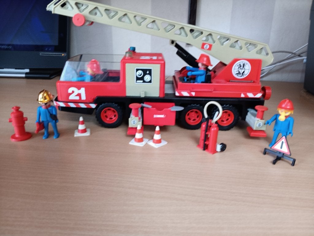 playmobil brandweerwagen uit 1981, Comme neuf, Véhicule, Kit complet, Enlèvement