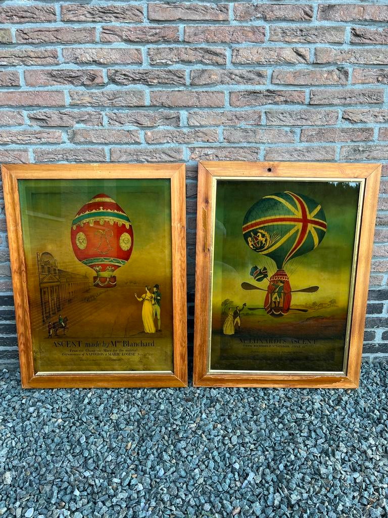 2 Verre églomisé kaders, Antiek en Kunst, Kunst | Schilderijen | Klassiek, Ophalen