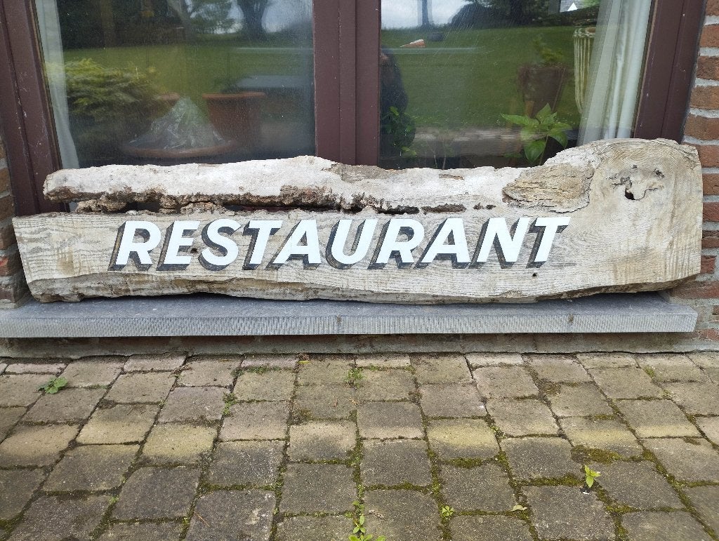pancarte plaque Restaurant, Ophalen, Gebruikt, Reclamebord