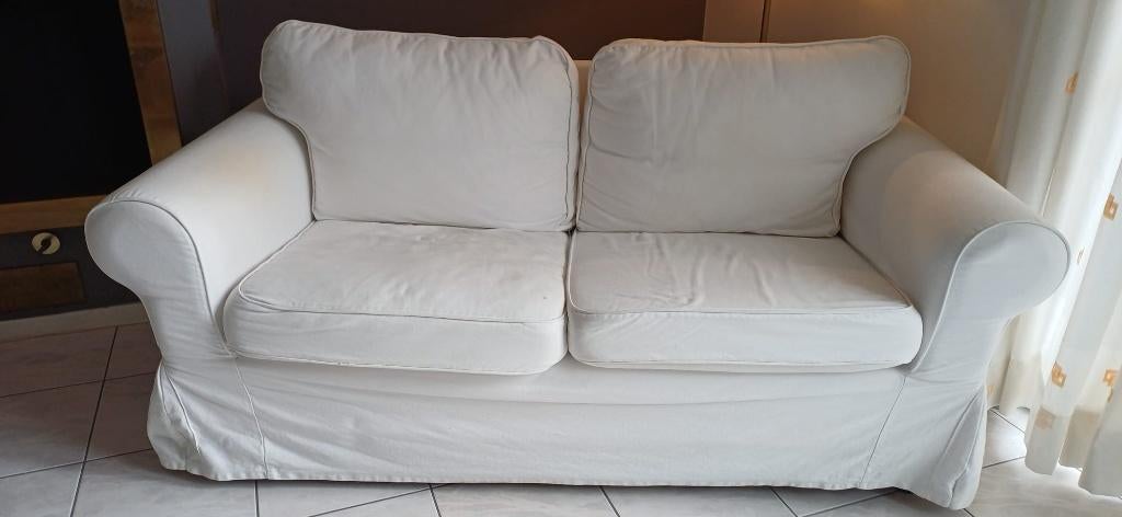 Canapé blanc IKEA EKTORP, Maison & Meubles, 75 à 100 cm, 150 à 200 cm, Enlèvement, Utilisé