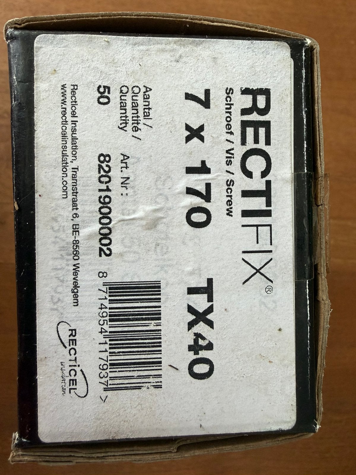 Rectifix Isolatieschroeven 7 x 170 TX40, Bricolage & Construction, Enlèvement, Vis