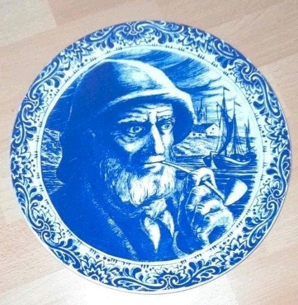 Assiette grand-père bleu de Delft / Boch, Antiquités & Art, Enlèvement