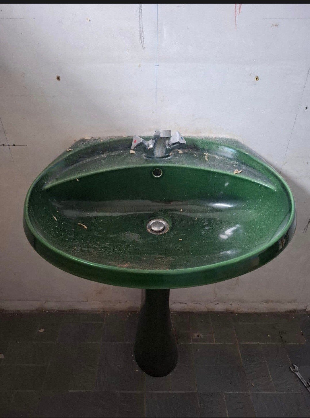 groene lavabo's, Ophalen, Gebruikt, Wasbak of Wastafel