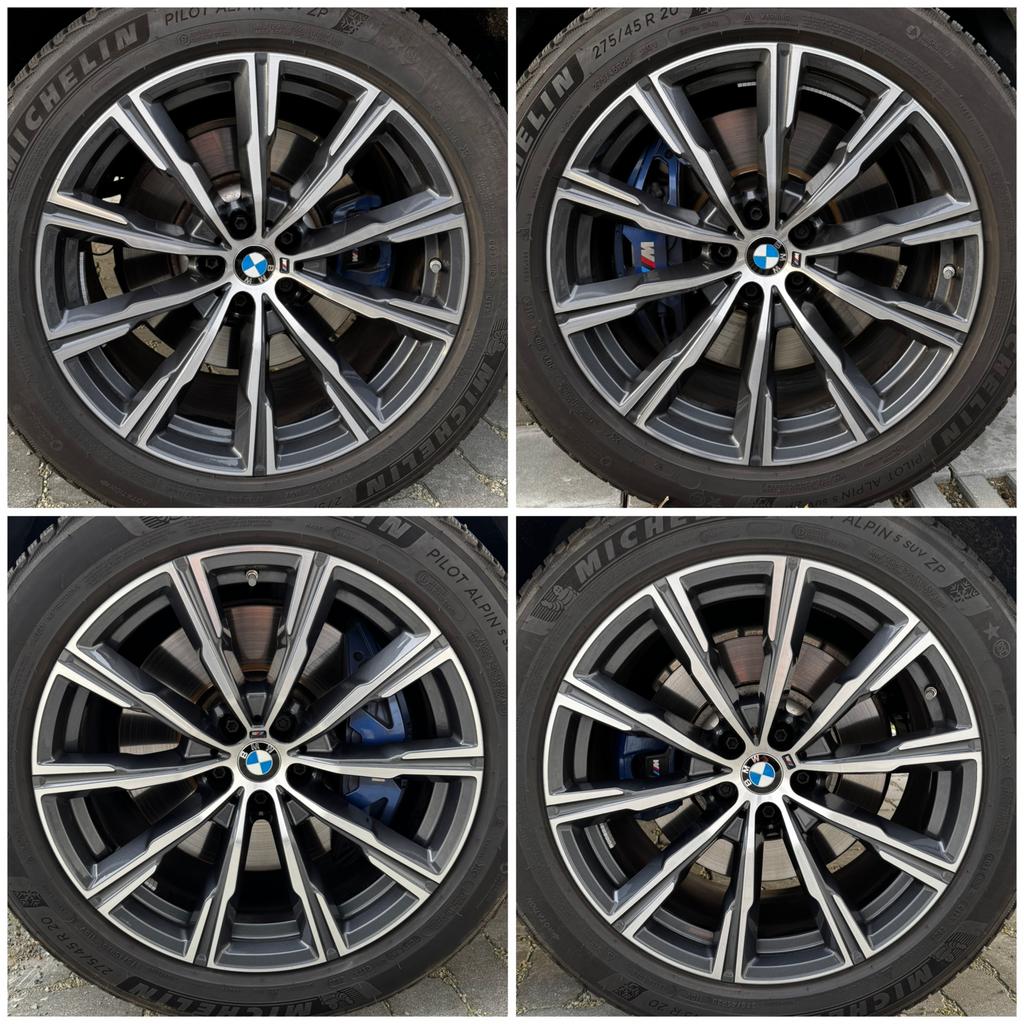 Set BMW velgen 20” Star Spoke 740M + Michelin winterb. 6 mm, Ophalen, Winterbanden, Velg(en)