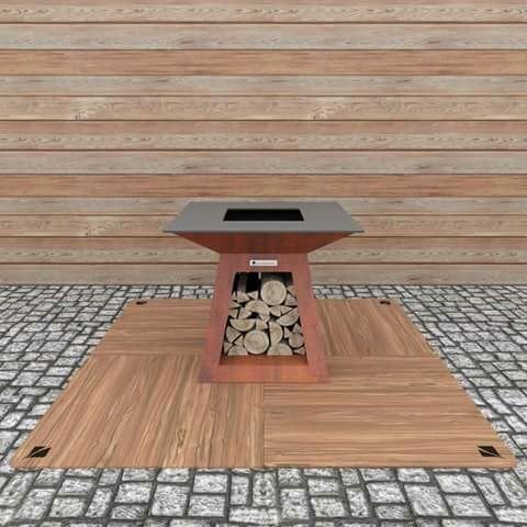 Ofyr cortenstaal 2mm.1m op 1m bovenplaat 10mm dikte, Jardin & Terrasse, Accessoires pour le barbecue, Enlèvement ou Envoi