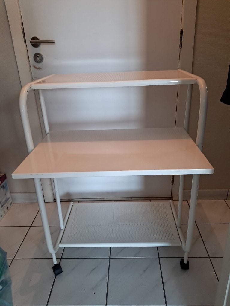PC/computerbureau op wieltjes, Huis en Inrichting, Ophalen, Gebruikt, Metaal