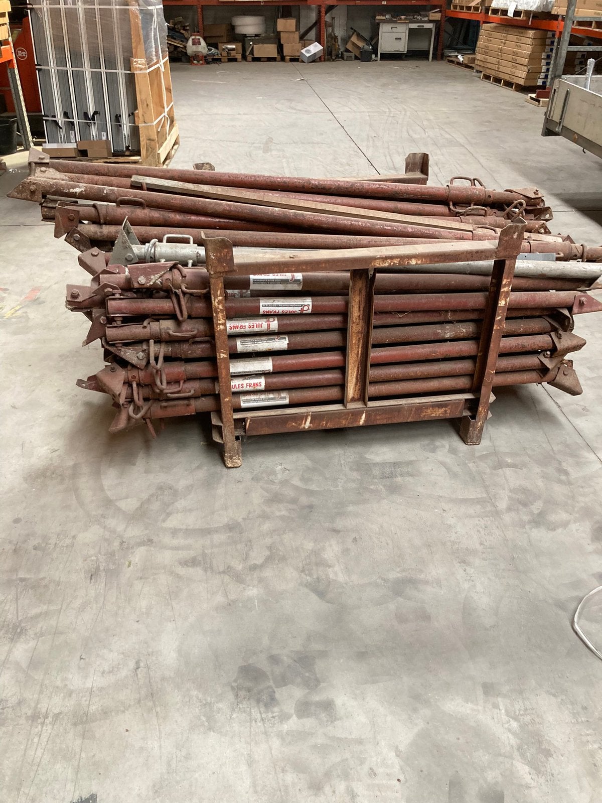 Schuine stippen Schoorstempels tek/duw stutten 290 cm !, Doe-het-zelf en Bouw, Ophalen, Gebruikt