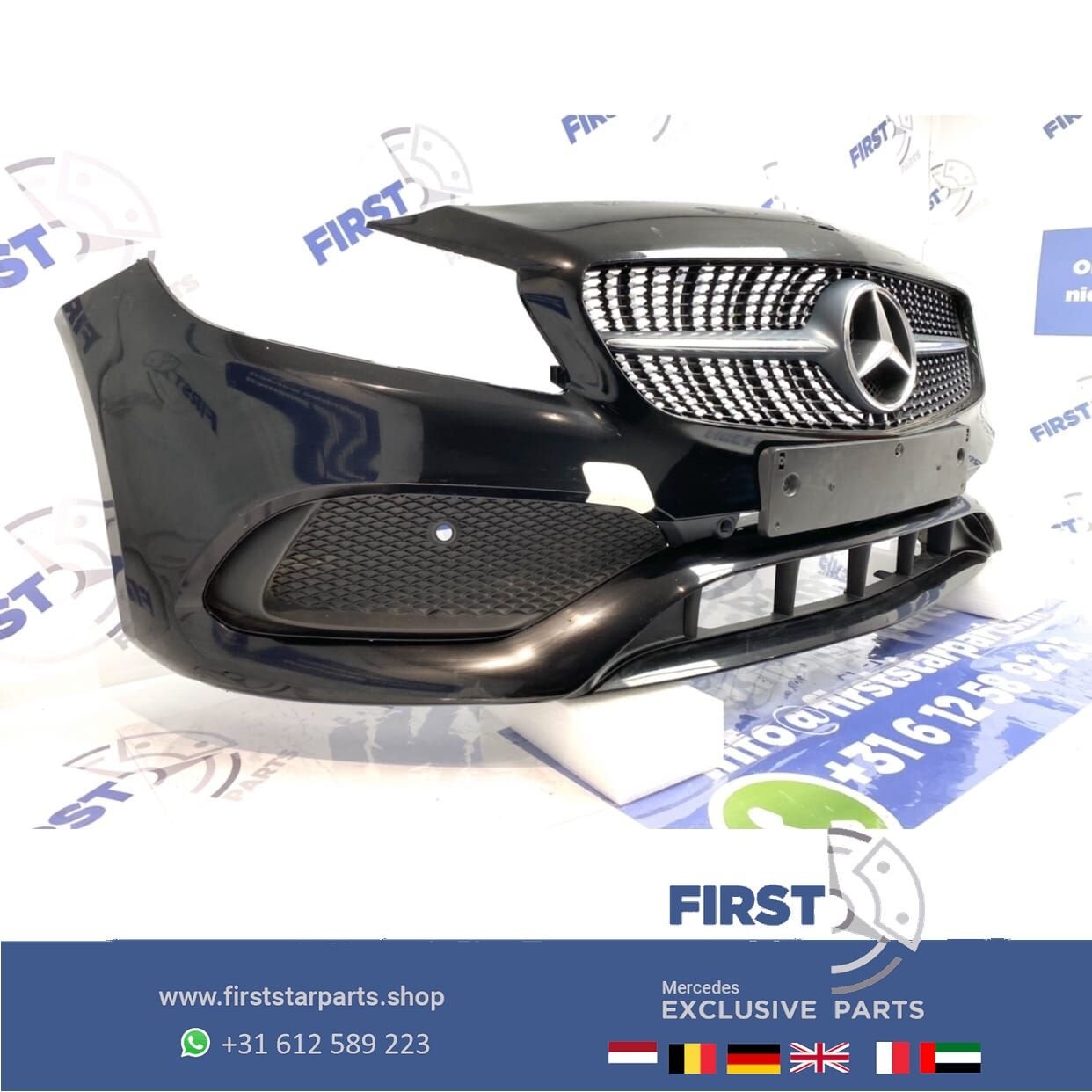 W176 FACELIFT AMG Voorbumper zwart Mercedes A Klasse 2018 co, Gebruikt, -, Voor, Ophalen of Verzenden