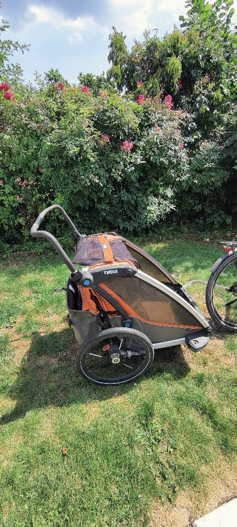 Chariot Thule Cross 2 enfants, Pliable, Enlèvement, Utilisé, Remorque pour enfant