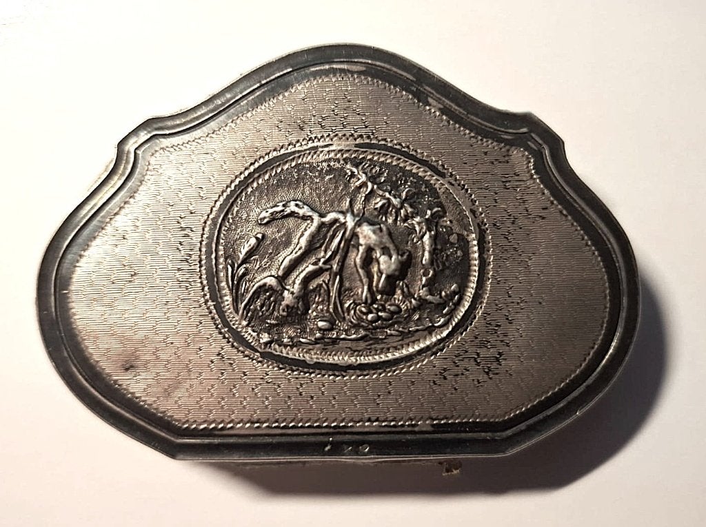 Portefeuille d'harmonica en argent antique français, Enlèvement ou Envoi, Argent
