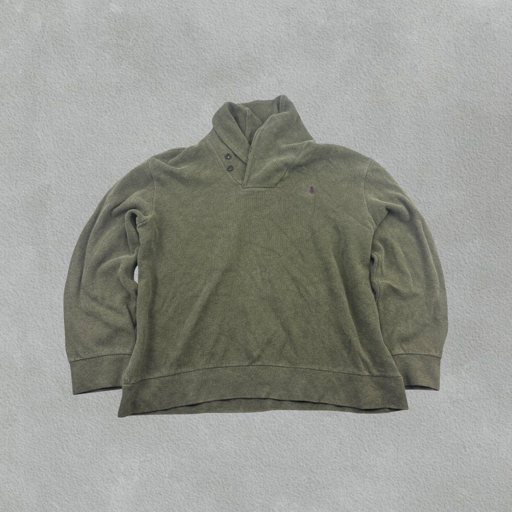(1119) Kaki Ralph Lauren trui met knopen - Heren XXL, Verzenden, Ralph Lauren, Overige maten, Zo goed als nieuw