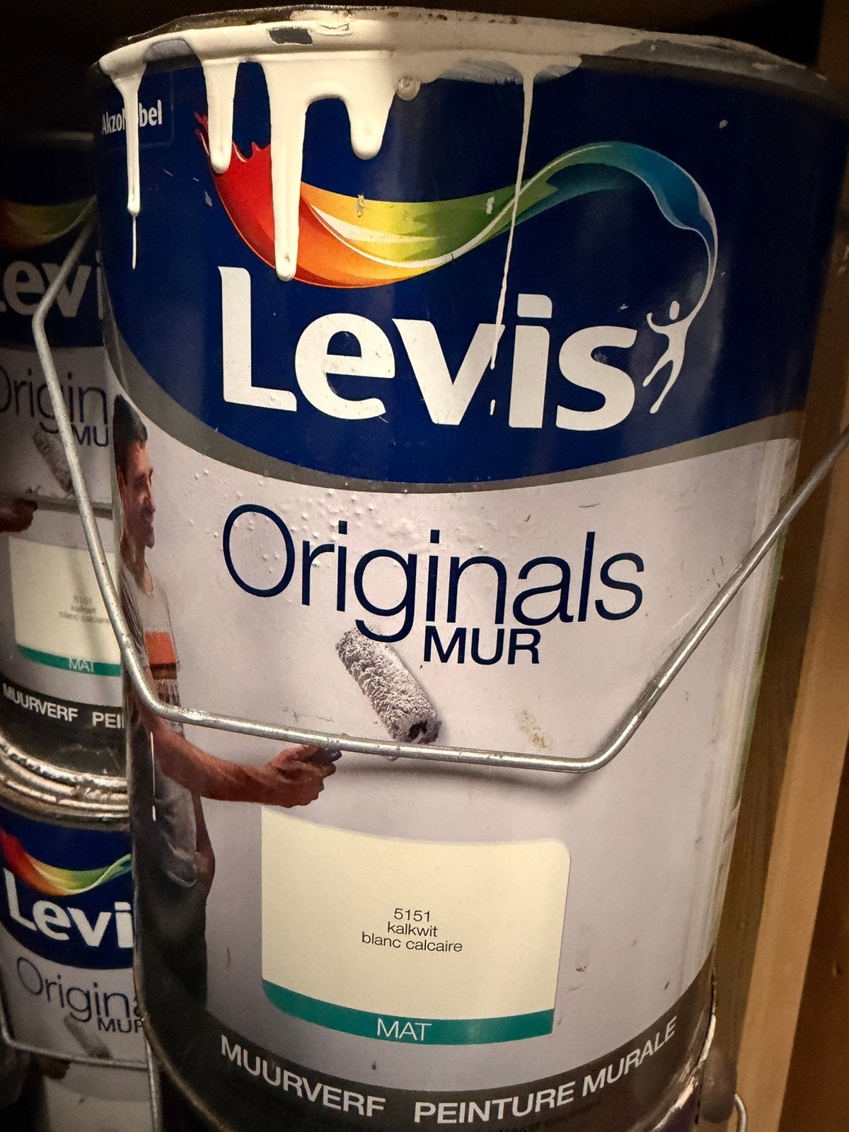 Levis muurfverf mat (5151 kalkwit), Doe-het-zelf en Bouw, Verf, Beits en Lak, Ophalen, Zo goed als nieuw