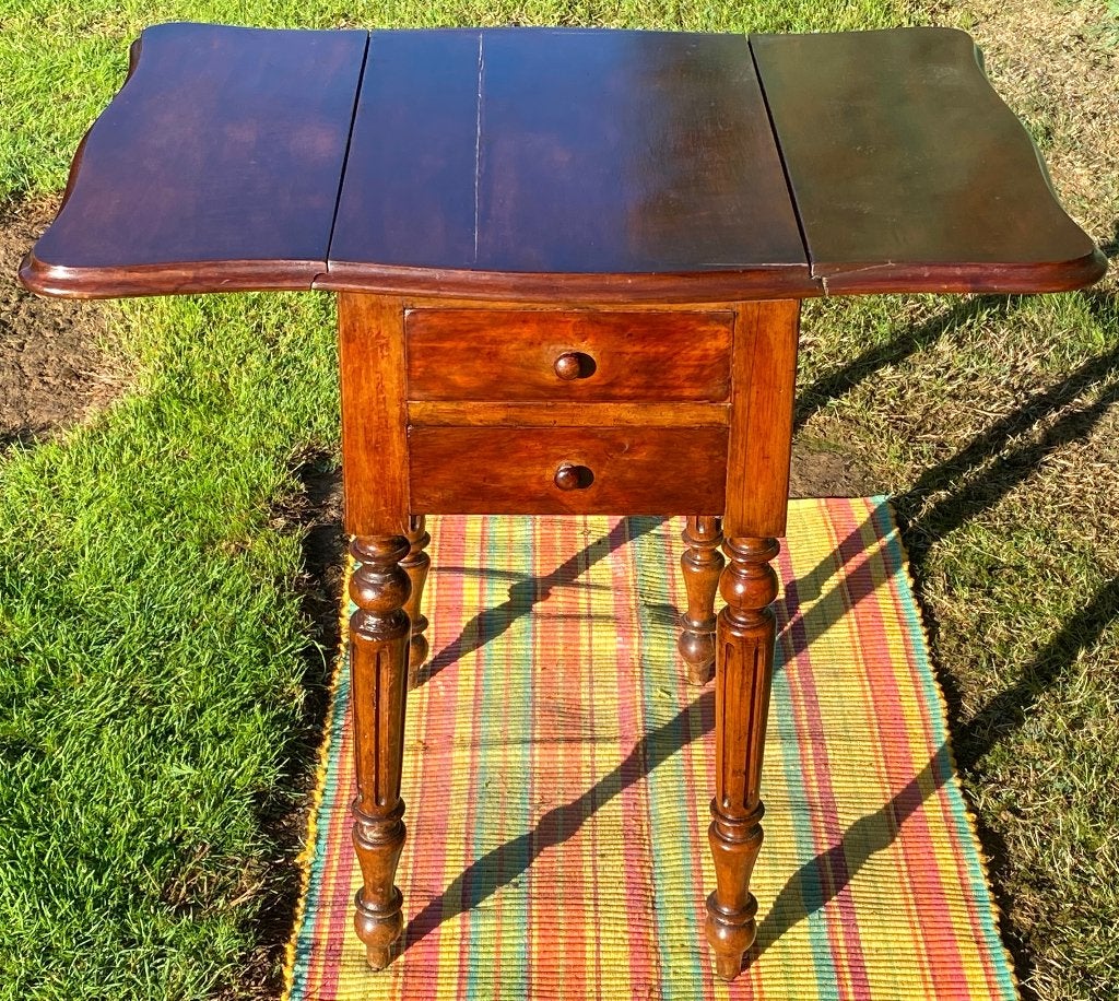 Ancienne Table d'Appoint Pliable en Acajou du 19ème Siècle, Enlèvement