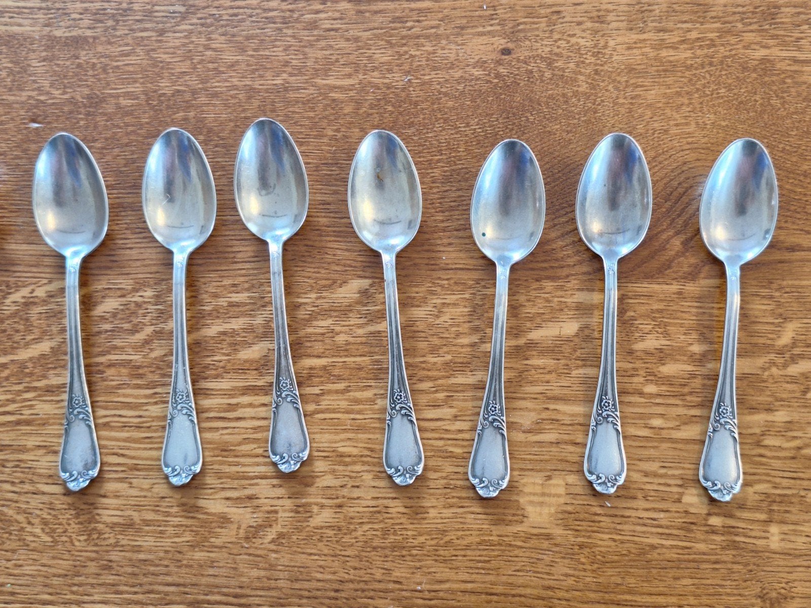8 verzilverde koffielepels, Antiek en Kunst, Antiek | Bestek, Ophalen