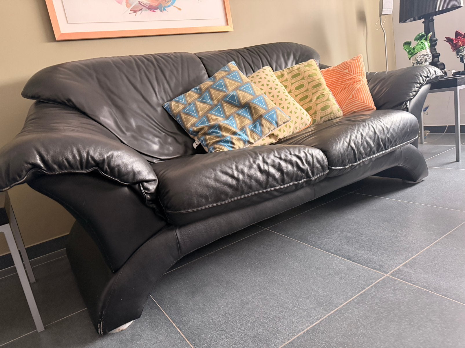 2 x 2zit leder, Ophalen, Gebruikt, 150 tot 200 cm, Tweepersoons