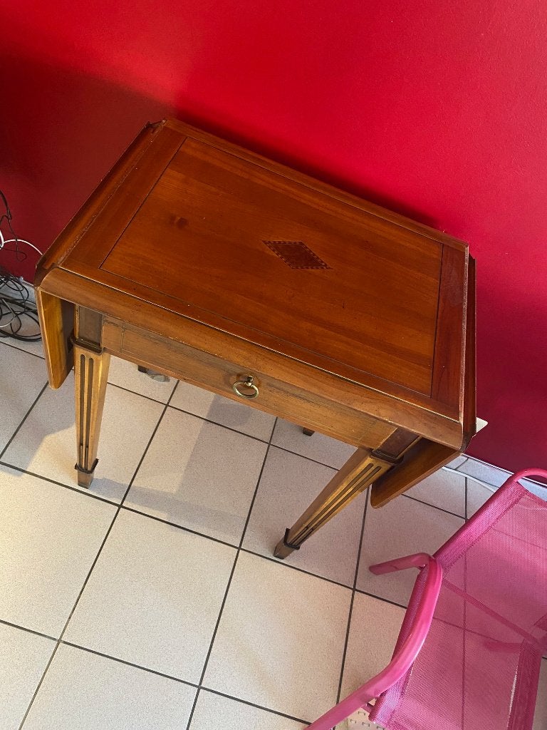 table d'appoint pliable en marqueterie, Maison & Meubles, Marquetée, 55 à 75 cm, Enlèvement, Rectangulaire