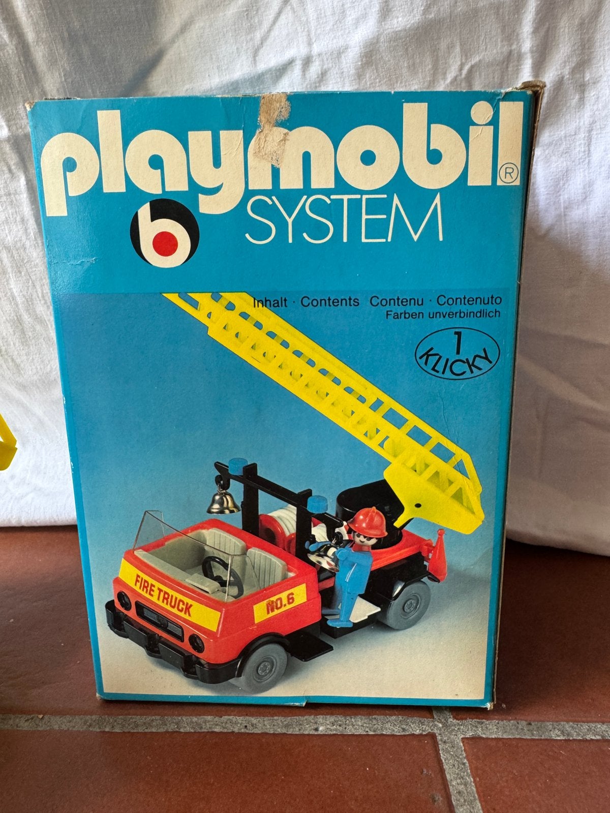 Playmobil System 3236 – Brandweerwagen + Doos (1976), Kinderen en Baby's, Speelgoed | Playmobil, Ophalen, Gebruikt, Complete set