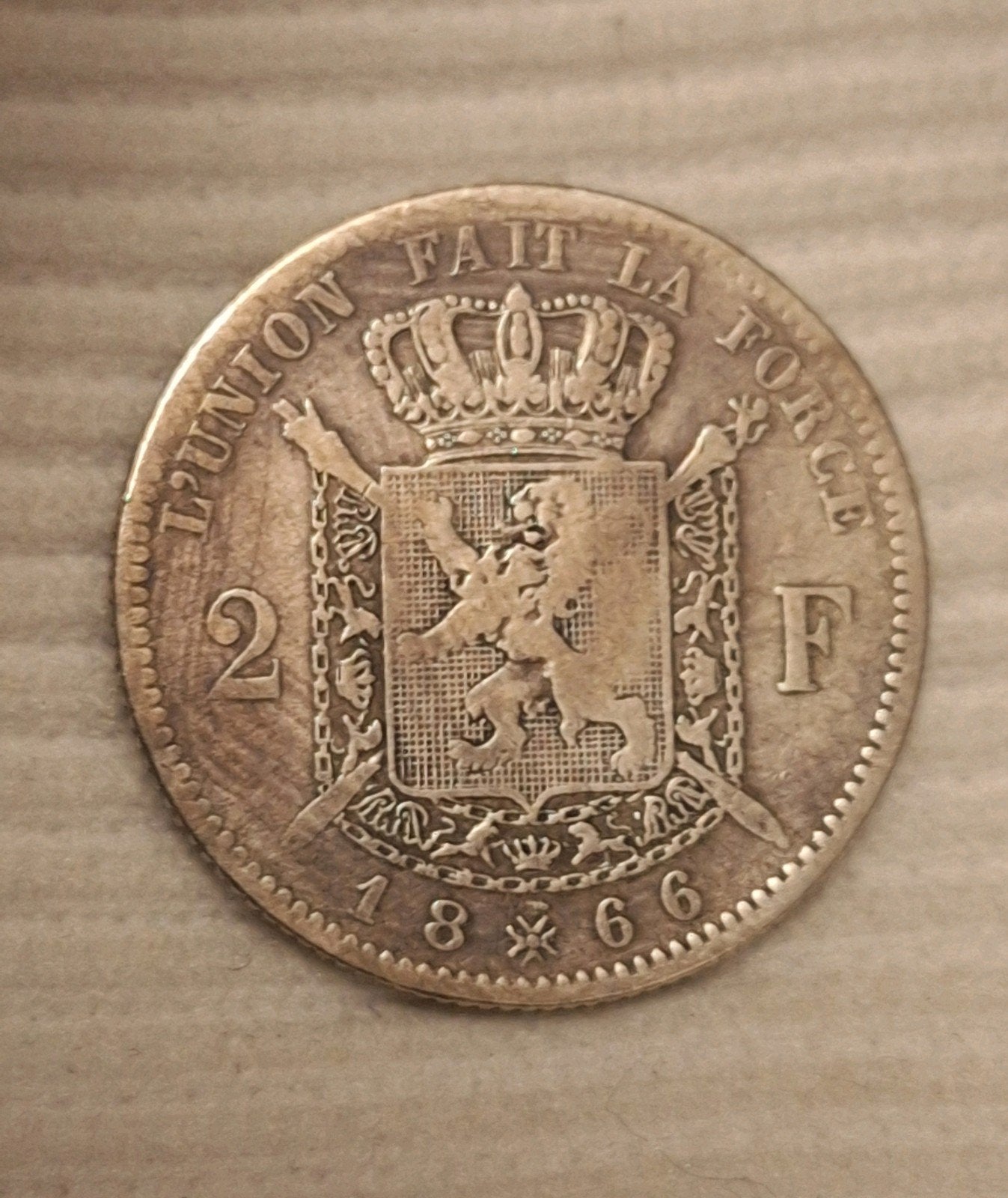 2 Fr. 1866 Leopold II België, Postzegels en Munten, Verzenden