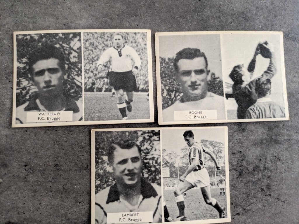 Cartes de foot MAPLE LEAF années 1950 rares 3X FC BRUGGE, Hobby & Loisirs créatifs, Autocollants & Images, Envoi