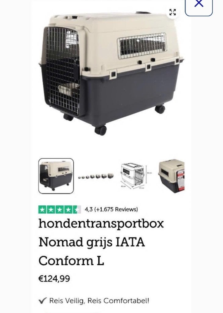 Hondentransportbox, Animaux & Accessoires, Boîtes de transport, Enlèvement, Neuf
