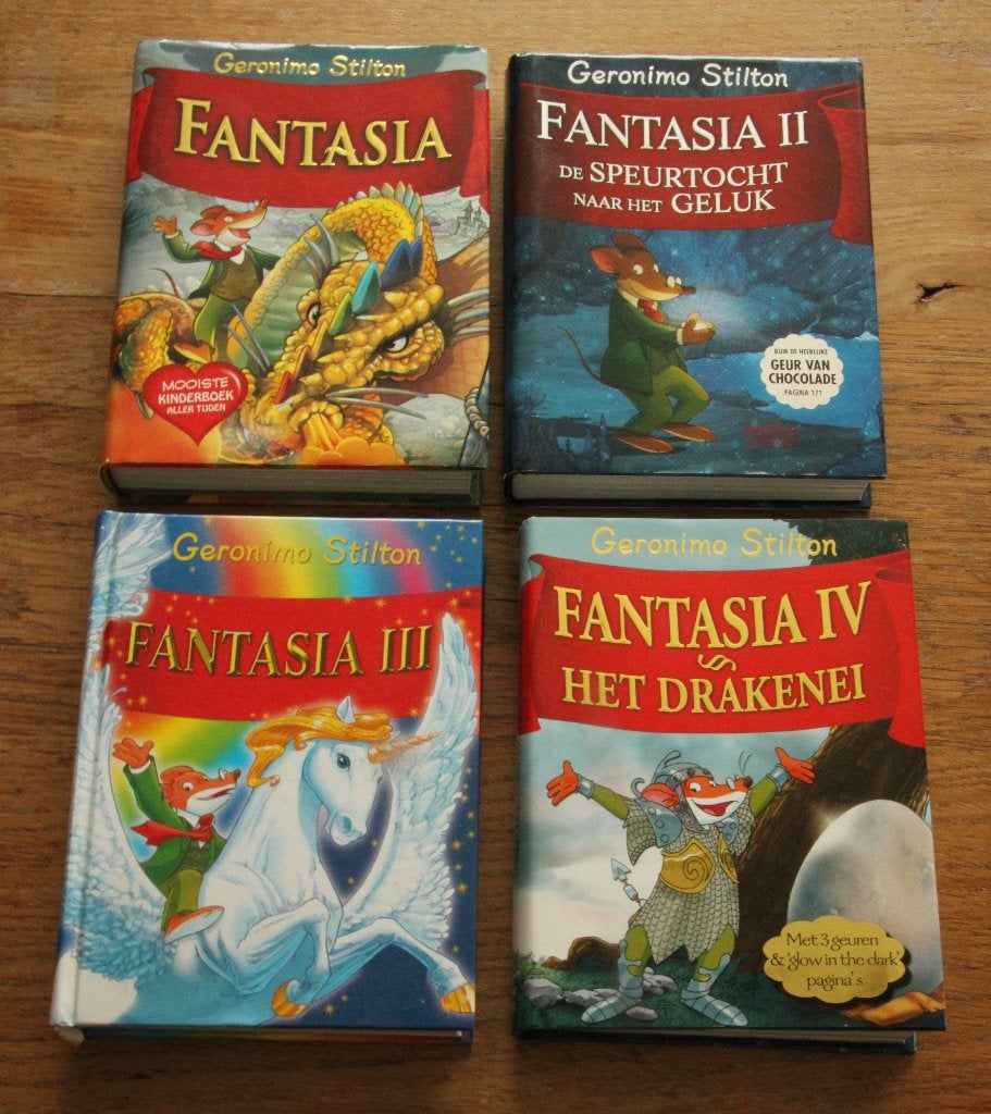 4 eerste Fantasia kinderboeken Geronimo Stilton - ALS NIEUW, Enlèvement ou Envoi, Comme neuf, Fiction général