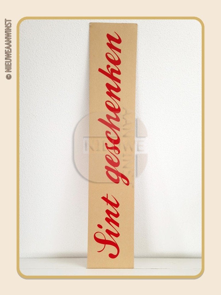 Nostalgische Sinterklaas banner Sint geschenken karton 70cm, Ophalen of Verzenden, Zo goed als nieuw