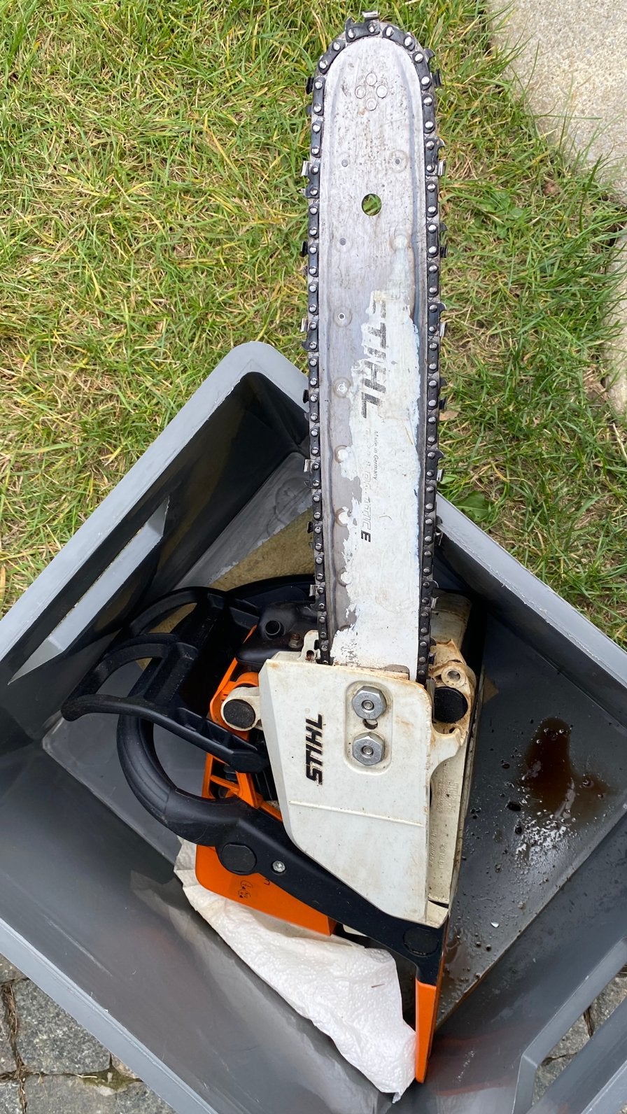 Tronçonneuse thermique STIHL - À redémarrer, Doe-het-zelf en Bouw, Ophalen, Zo goed als nieuw, Kettingzaag