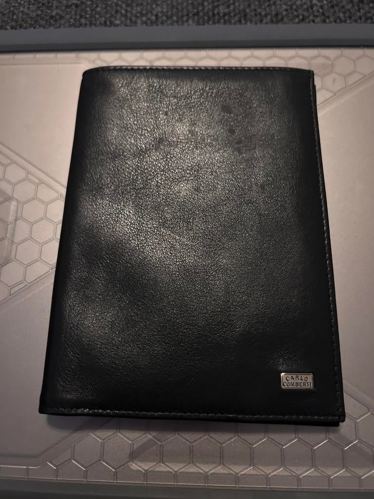 Carlo Comberti portefeuille cuir noir lisse, Autres marques, Cuir, Enlèvement ou Envoi, Comme neuf