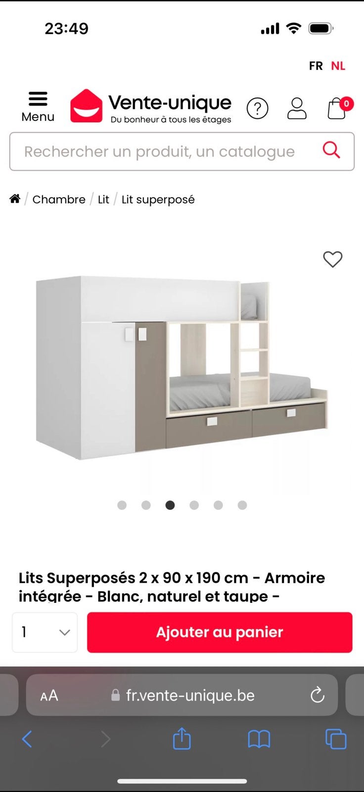 Lit superposé 90x190, Enfants & Bébés, Chambre d'enfant | Lits superposés & Lits mezzanines, Enlèvement, Comme neuf, Lits superposés