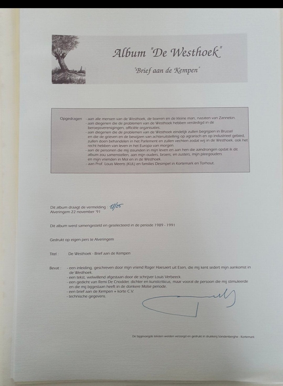 Zeldzame & Complete Kunstmap Victor (Vic) Buys – De Westhoek, Enlèvement, Paysage, Eau-forte, Numéroté