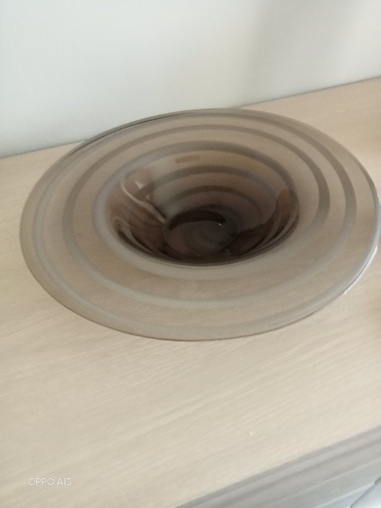 ronde schaal in glas, Ophalen, Zo goed als nieuw, Glas, Schaal