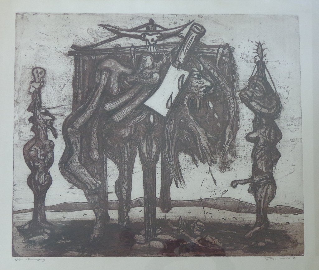 FRED BERVOETS / KRUISIGING / KLEURETS / 78x91cm / KADER SIG, Antiek en Kunst, Gesigneerd, Ets, Ophalen, Personages en Fantasiefiguren
