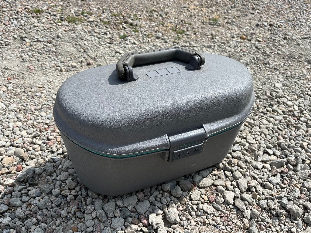 Lichtgrijze SAMSONITE beauty-case met nummerslot, Gris, Comme neuf, Enlèvement, Avec serrure
