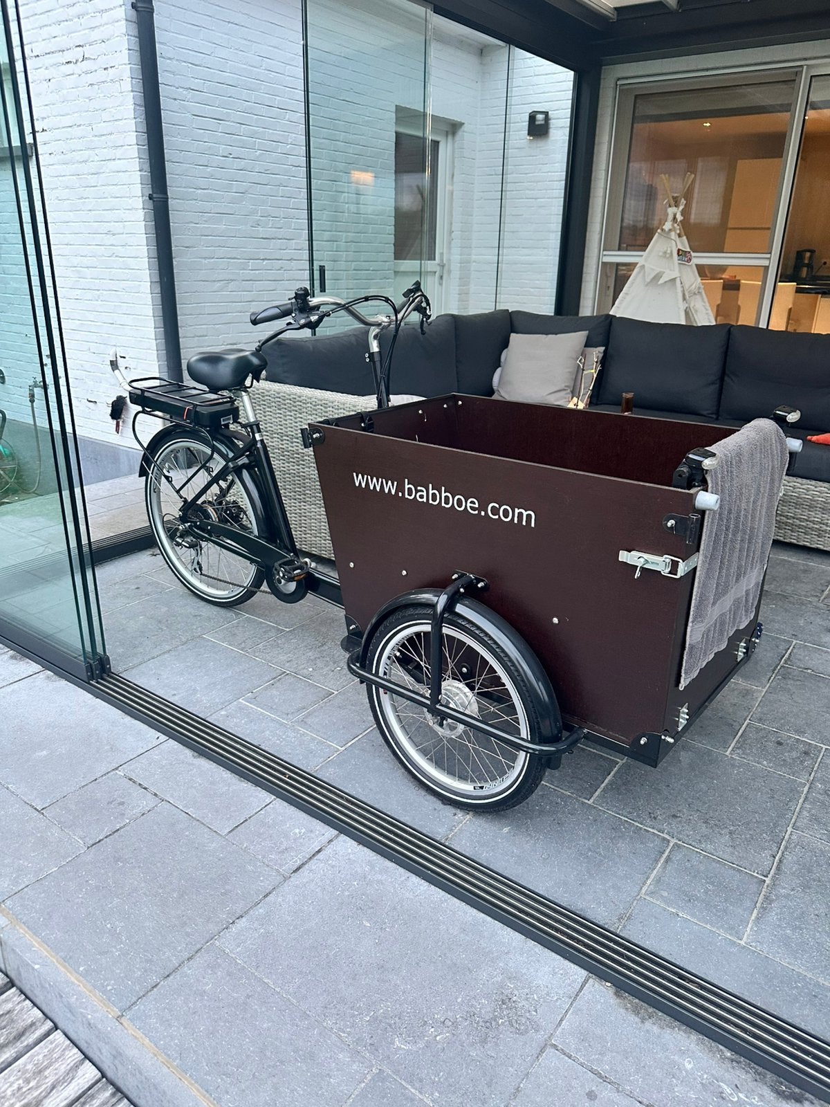 Babboe bakfiets, Fietsen en Brommers, Fietsen | Bakfietsen, Overige merken, Elektrisch, Ophalen of Verzenden, Zo goed als nieuw