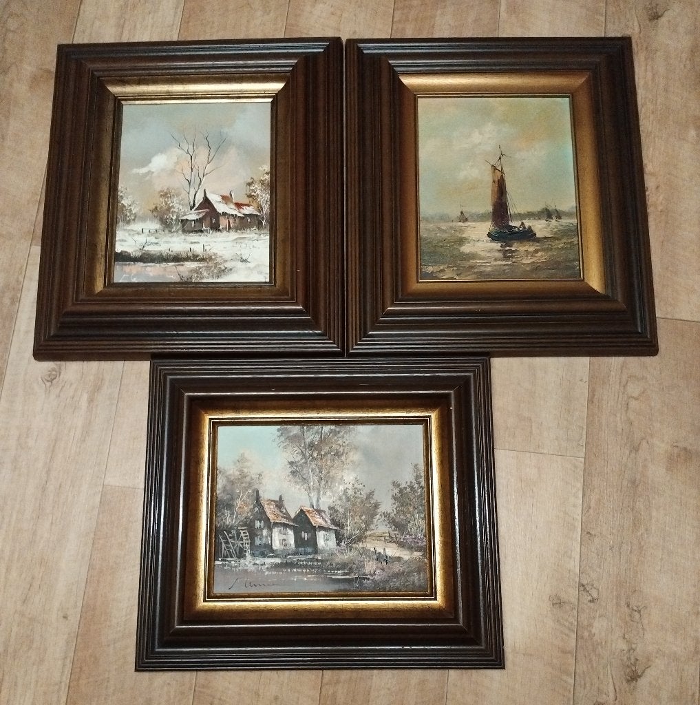 SCHILDERIJEN OP DOEK / AFM. ONGEVEER 45/48 CM, Ophalen, Doek