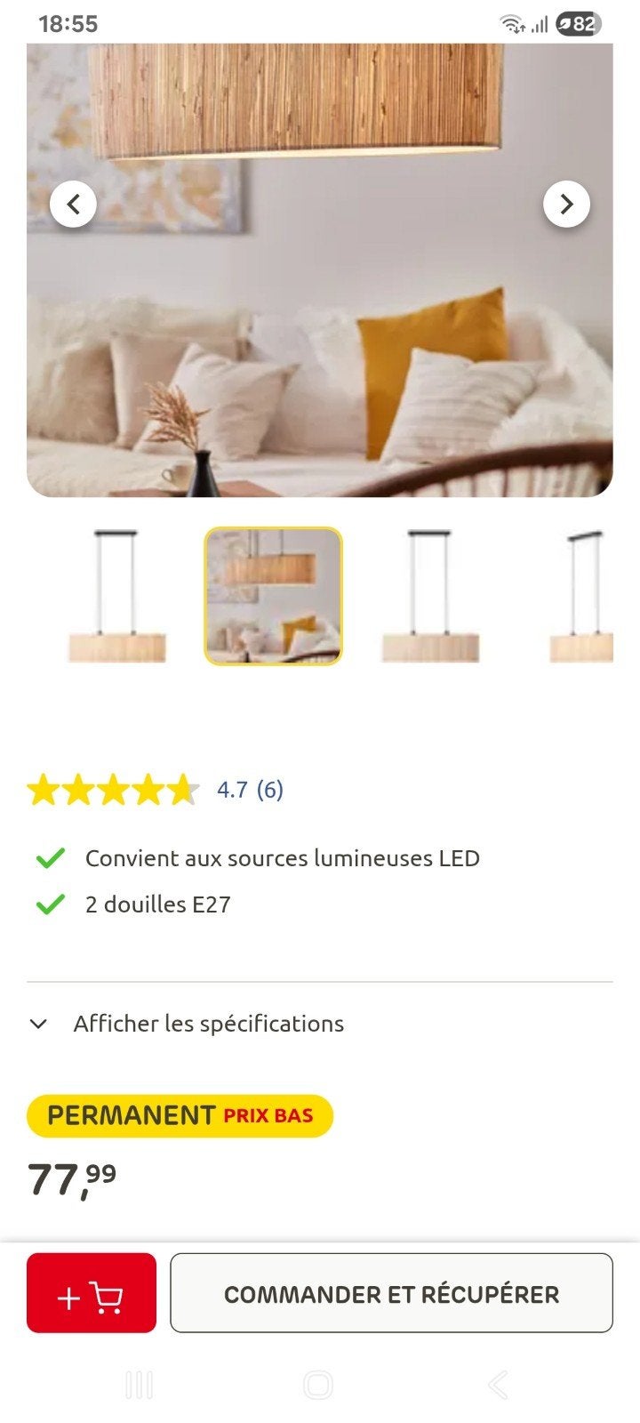 2 lustre neuf  prix pour les 2 long78cm larg et hauteur 22cm, Maison & Meubles, Enlèvement