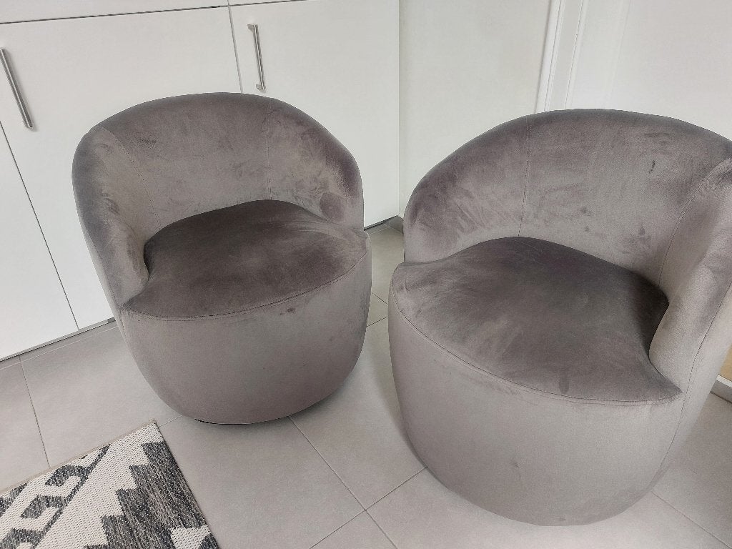 Twee loungestoelen (zitbank) draaivoet, Maison & Meubles, Canapés | Salons, Minimalistisch en scandinavisch, Enlèvement, Tissus