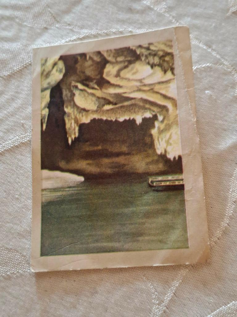Prentje/Chromo : Onderaardse rivier / Grotten van Han, Enlèvement ou Envoi, Gravure, Utilisé, Autres sujets/thèmes