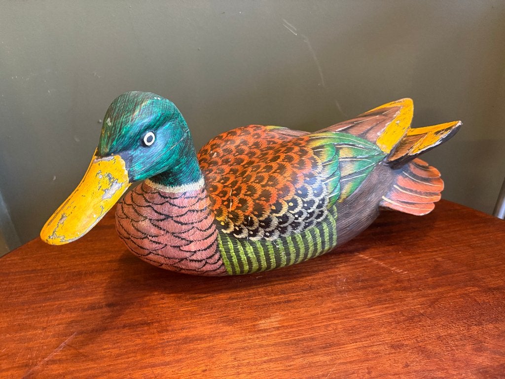 Prachtige Brocante Grote Oude Houten Lokeend., Antiek en Kunst, Ophalen of Verzenden