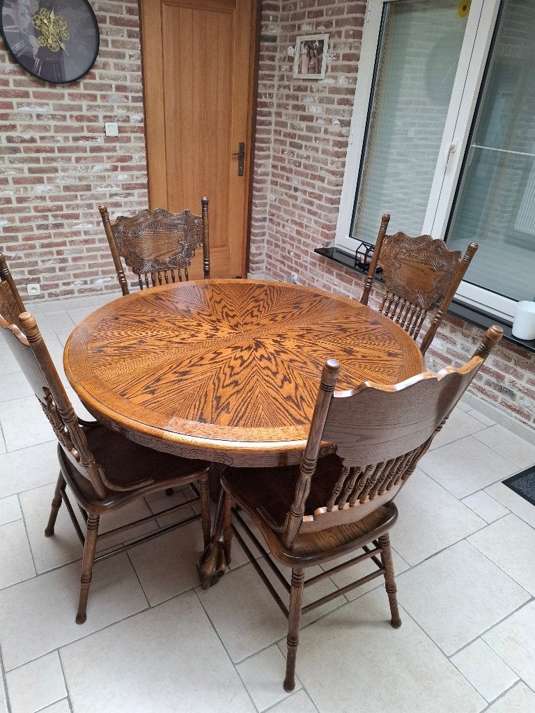 Eiken tafel, Ophalen, Gebruikt, Classiek, 200 cm of meer