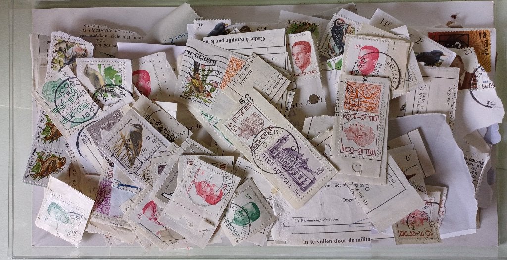 lot centaines de timbres oblitérés belge, Enlèvement ou Envoi, Affranchi