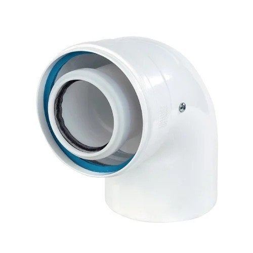 Bocht 60/100 (PP/metaal) - Bocht 87 - Ubbink, Bricolage & Construction, Chauffe-eau & Boilers, Enlèvement, Neuf, Gaz naturel