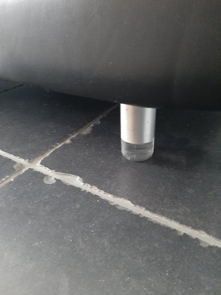 Zwarte lederen zetel, Ophalen, Gebruikt, Driepersoons, Leer