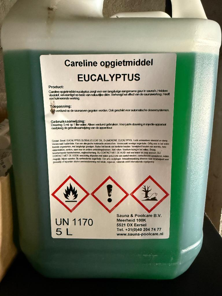 Euclyptus opgietmiddel voor sauna 5L, Enlèvement, Comme neuf, Finlandais ou Traditionnel, Accessoires
