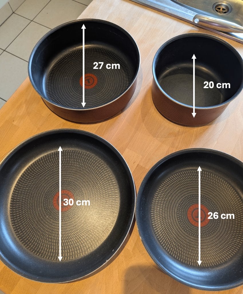 Lot de 4 poêles/poêlons TEFAL, Enlèvement, Utilisé, Ensemble de casseroles