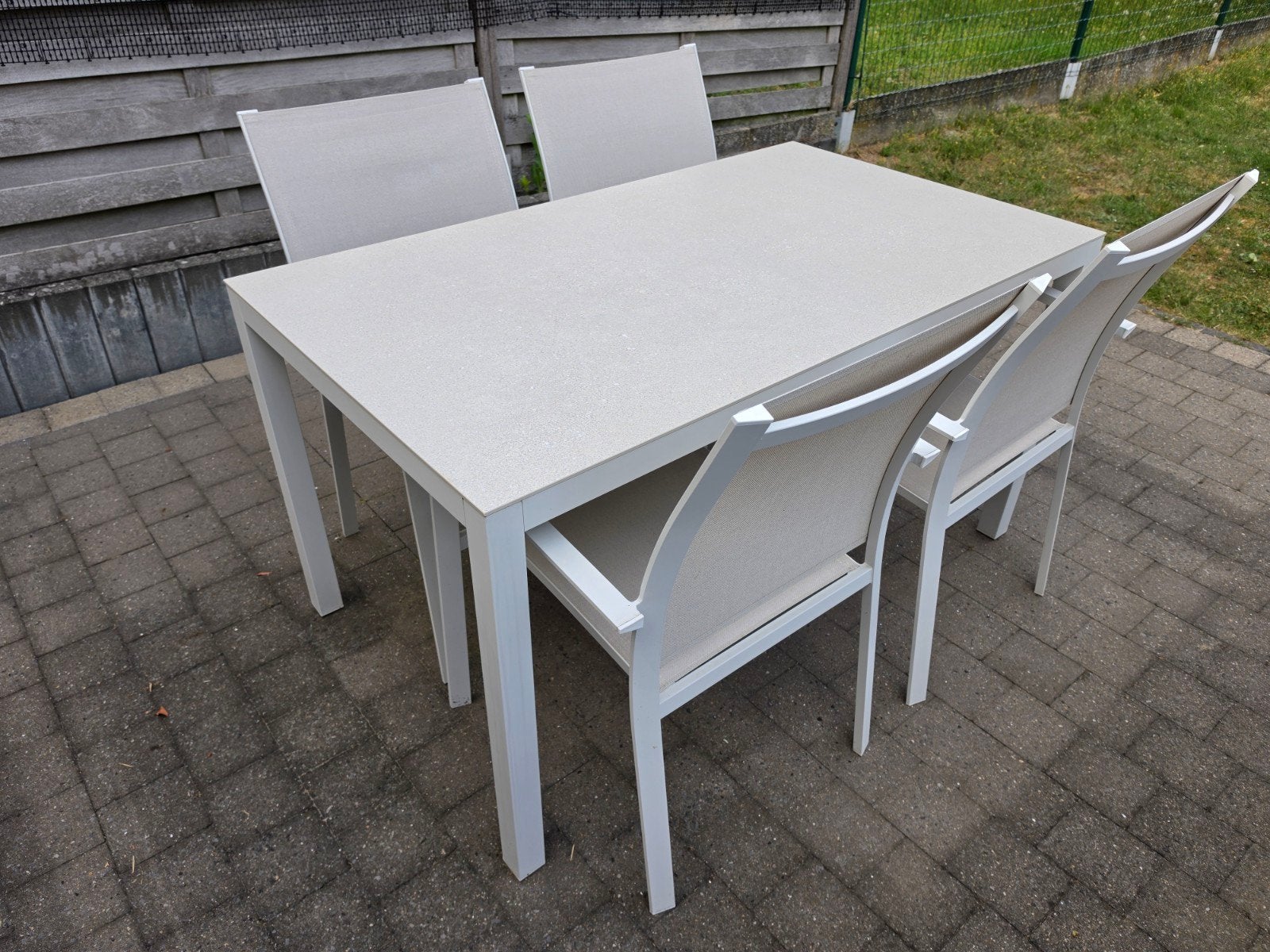 Table de jardin avec chaises, Jardin & Terrasse, Ensembles de jardin, Aluminium, Enlèvement