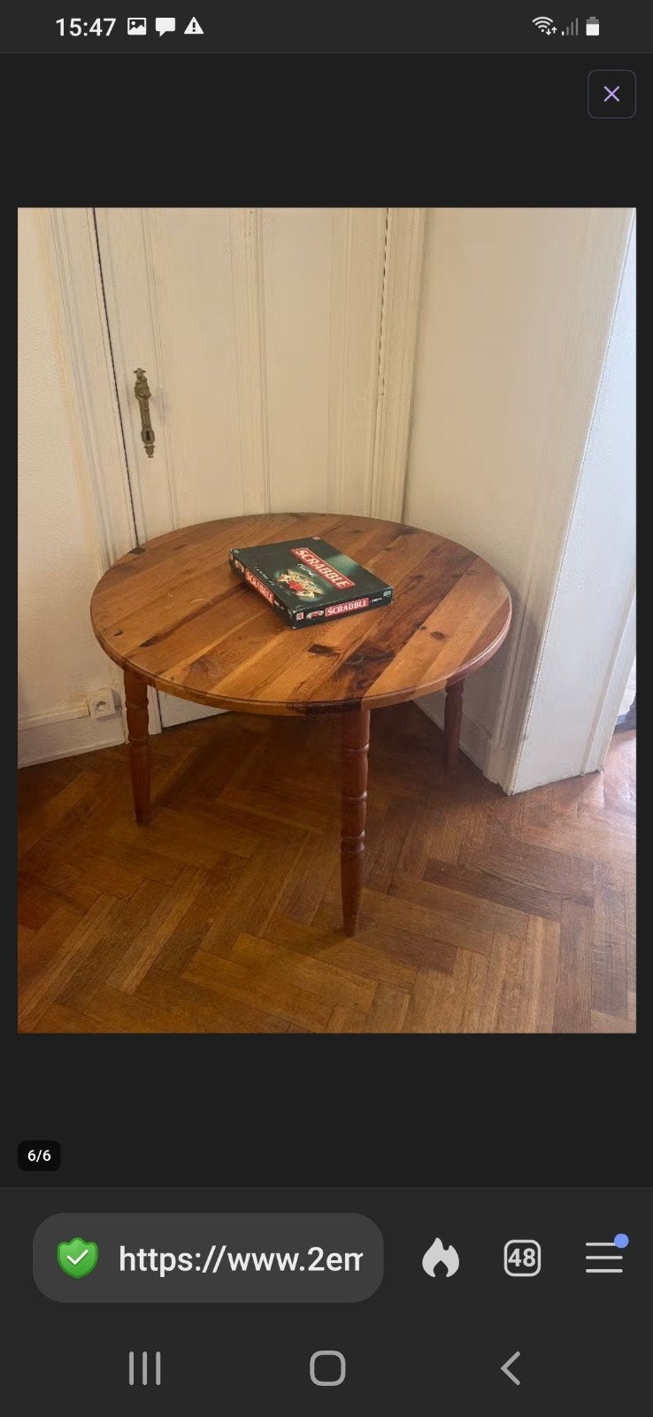 table ronde en bois, Enlèvement