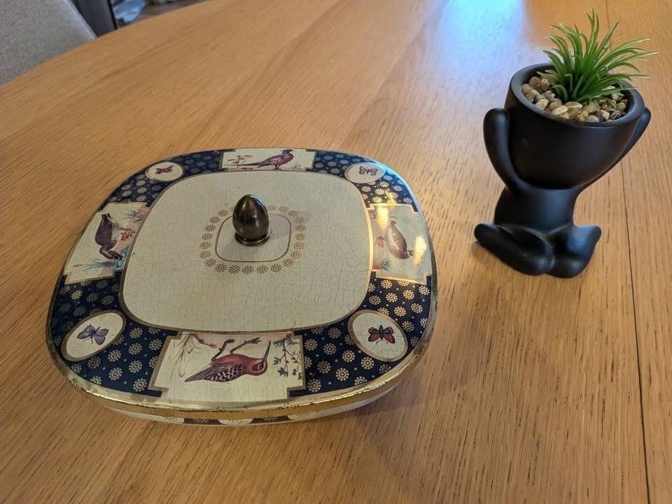 Boîte de conserve vintage en métal doré des années 40 rétro, Enlèvement